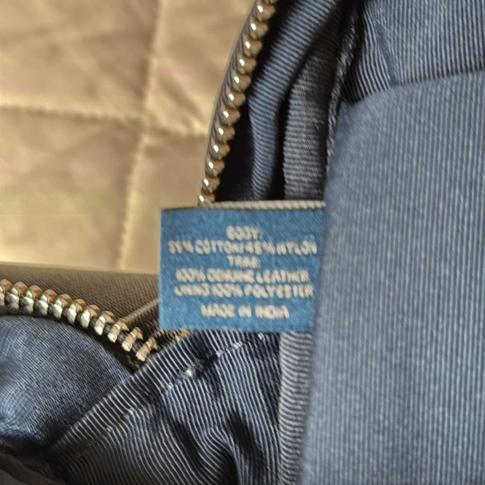 Cole Haan Black Leather Trim Messenger Bag